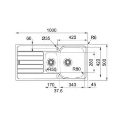 Franke Einbauspüle Spark SKX 251 Edelstahl Glatt -FRANKE Geschäft franke einbauspuele spark skx 251 edelstahl glatt3