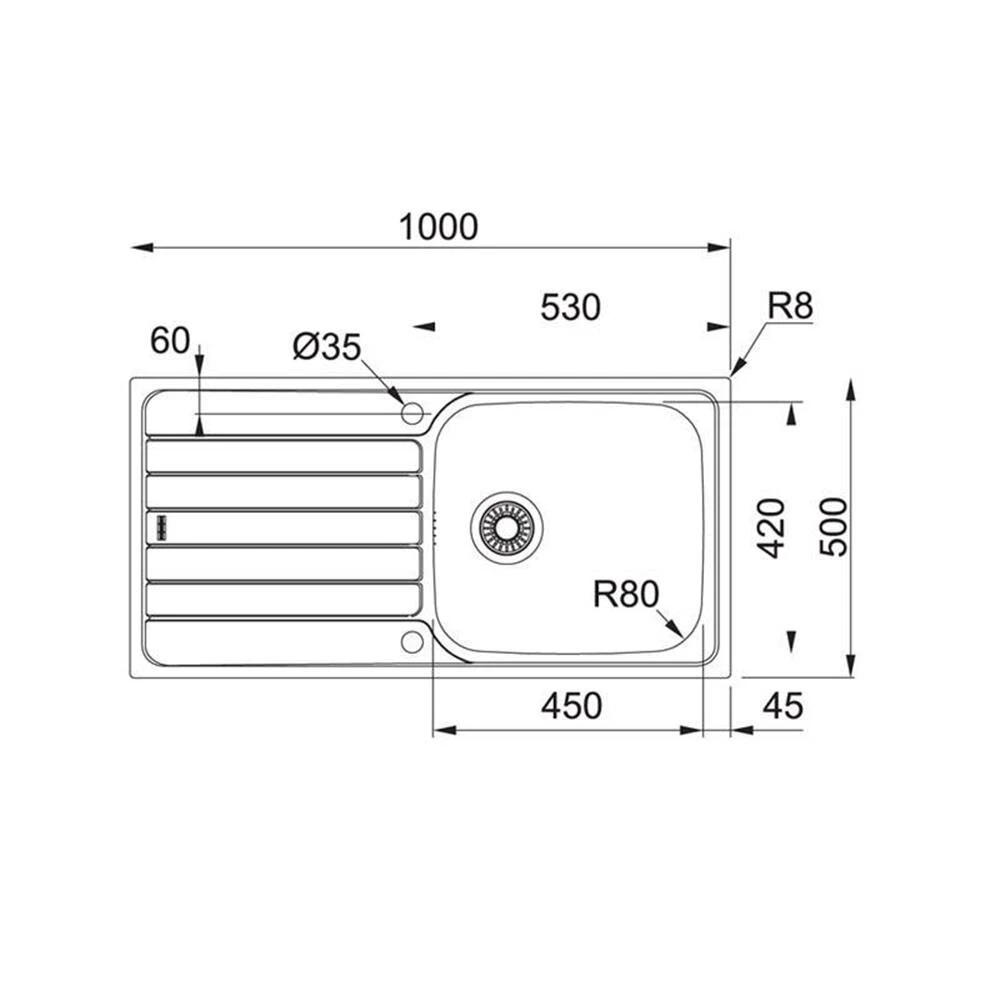 Franke Einbauspüle Spark SKX 611-100 Edelstahl 2 Franke Einbauspüle Spark SKX 611-100 Edelstahl – Bild 2