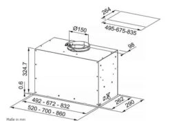 Franke Inca Lux FBFP BK MATT A52 Lüfterbaustein 52 Cm Schwarz Matt