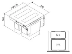 Franke Sorter Garbo 45-2 - 121.0200.692 Einbau Abfallsammler -FRANKE Geschäft franke garbo45 2 ms