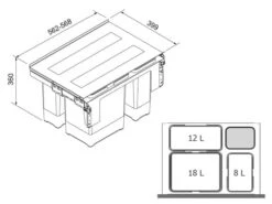 Franke Sorter Garbo 60-3 - 121.0200.680 Einbau Abfallsammler