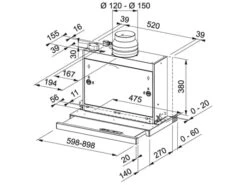 Franke Omnia FTCO 60 XS – 315.0599.933 Flachschirmhaube Edelstahl