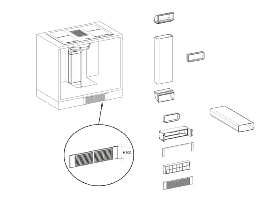 Franke 112.0539.570 Umluft-Set Sockelhöhe 100mm 1 Franke 112.0539.570 Umluft-Set Sockelhöhe 100mm